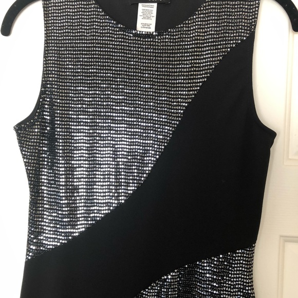 Evening Dress Shimmer Black with Slit - Picture 5 of 6